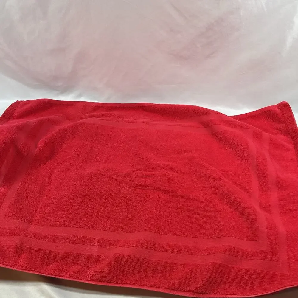 Vintage Set of 5 Bright Red Springmaid Towels Bath Mat Hand Towel USA